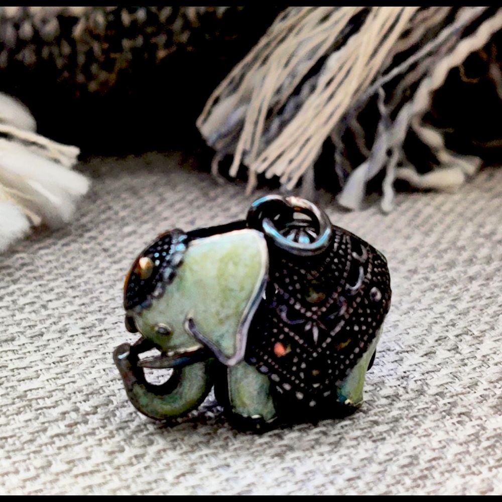 Marcasite Elephant Pendant Thai Elephant Charm